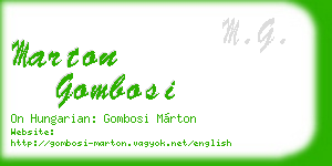 marton gombosi business card