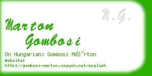 marton gombosi business card